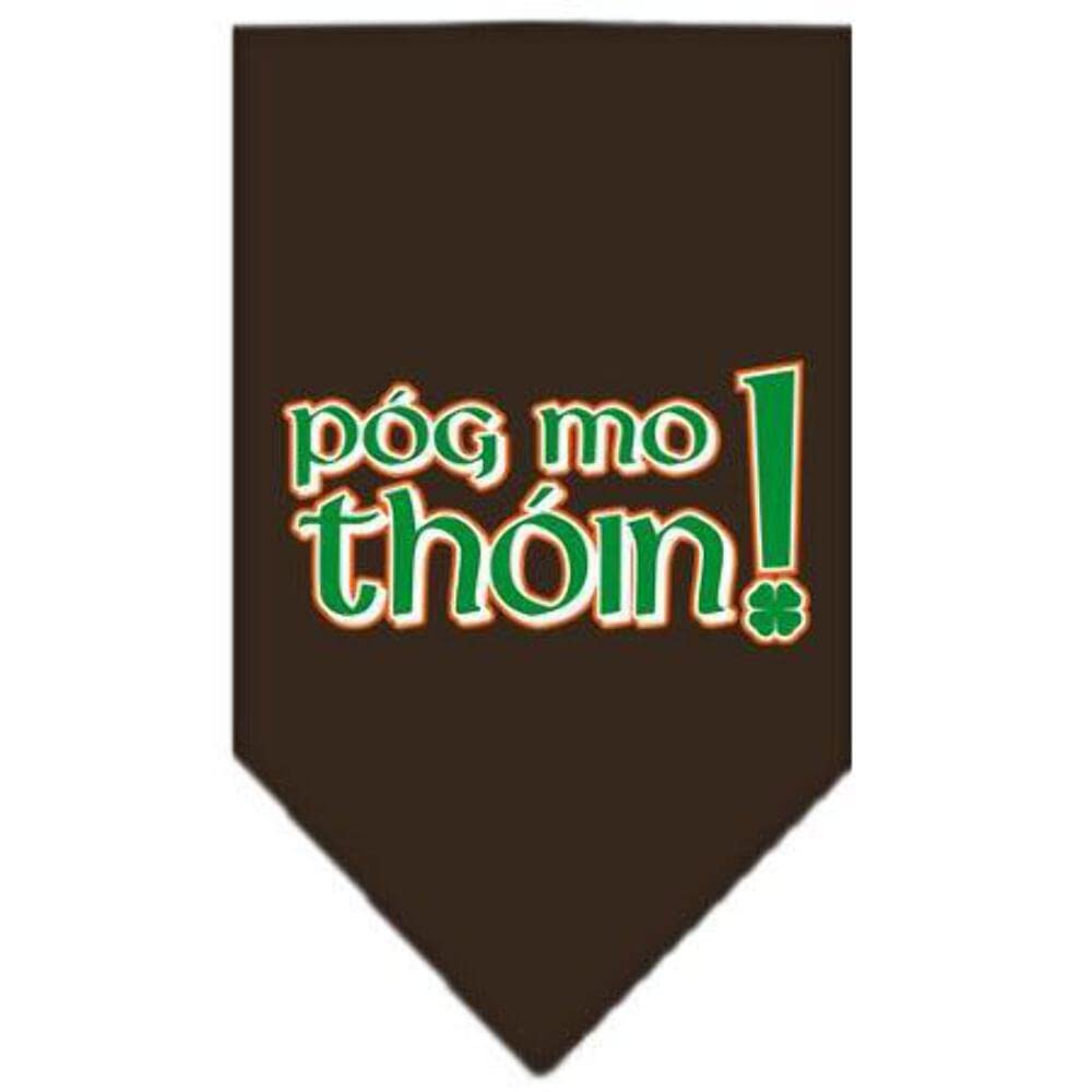 Pet and Dog Bandana Screen Printed, &quot;Pog Mo Thoin&quot; White Large