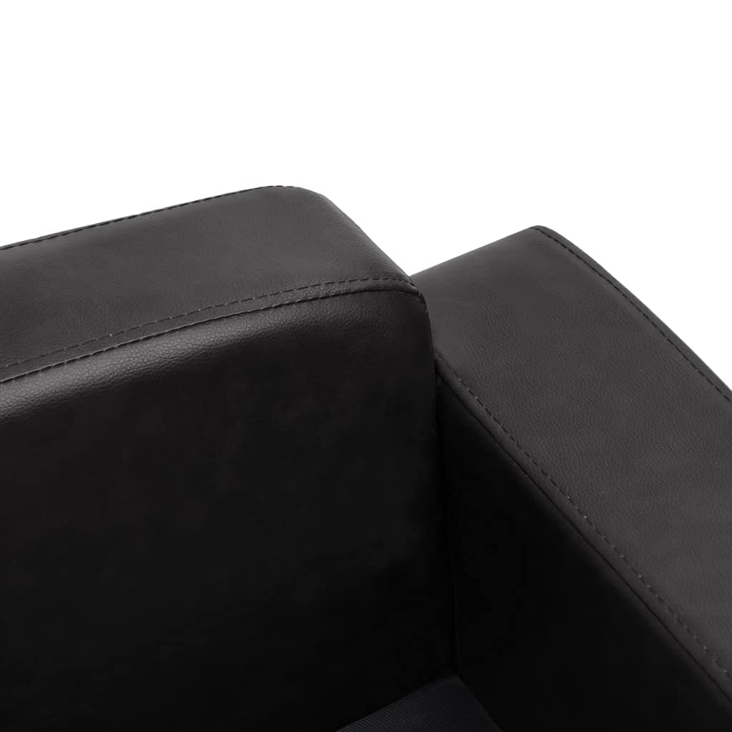 Vidaxl Faux Leather Pet Sofa - Black, 31.5'X19.7'X15.7', Ideal For Adult Cats & Small Dogs, Washable Cushion Cover, Anti-Slip Design