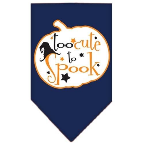 Mirage Pet Products 66-141 LGNB Too Cute to Spook Screen Navy Blue Print Bandana, Large