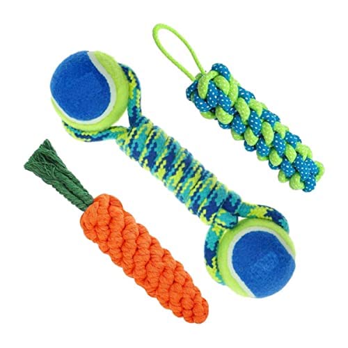 Dog Trust Dog Chew Toys | Combo Of 3 Durable Rope Toys For Dogs | Puppy Chew Teething Toys | Durable Cotton Dog Toys For Playing