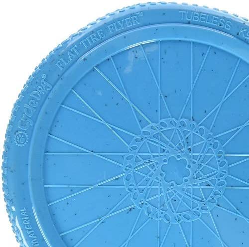 Cycle Dog Flat Tire Flyer Dog Toy - Ecolast Recycled Flying Disc, Blue, 10 - Durable, Eco-Friendly, Perfect for Outdoor Play