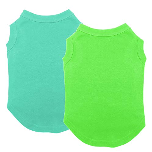 Dog Shirts Clothes, Chol&Vivi Dog Clothes T Shirt Vest Soft And Thin, 2Pcs Blank Shirts Clothes Fit For Extra Small Medium Large