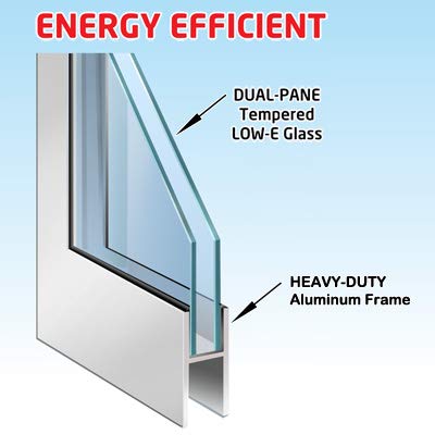 High Tech Pet Electronic Dog Door - Fully Automatic e-Glass - Large (up to 100 lbs) - White - Fits 75 - 80-1/4 Patio Doors