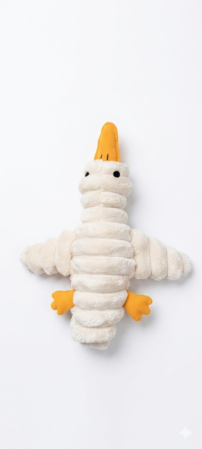 Woof N Play Plush Duck Dog Toy with Squeaker for Dogs, Soft Stuffed Animal for Training, Chewing, Teething, Boredom Relief, 16 I