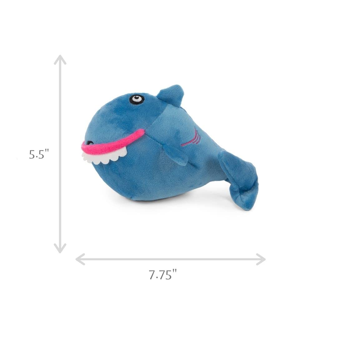 Godog Action Plush Shark Animated Squeaky Dog Toy, Chew Guard Technology - Blue, One Size