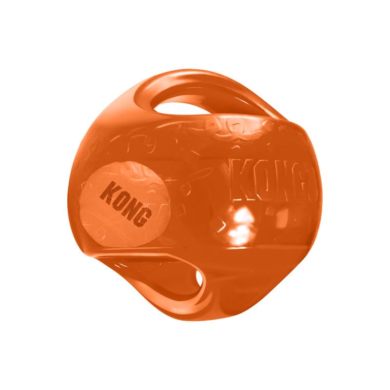 Kong Jumbler Ball - Interactive Dog Toy For Dog & Puppy Playtime - Fetch Toy With Tennis Ball - Dog Supplies For Engaging Play (Medium/Large)