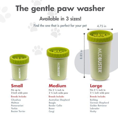 Dexas Mudbuster Portable Dog Paw Cleaner, Large, Green (Pw720383)
