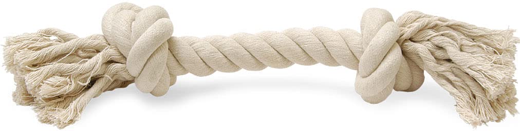 Jeffers Pet Rope Bone Dog Toy, White, 16' - Durable Braided Rope For Tug Of War, Chewing & Fetch - Interactive Play For Pets - 