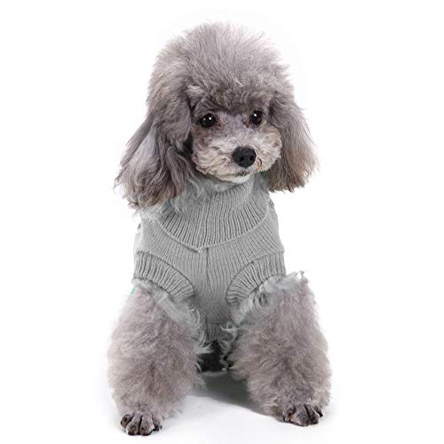 Dog Sweater, Warm Pet Sweater, Dog Sweaters For Small Dogs Medium Dogs Large Dogs, Cute Knitted Classic Cat Sweater Dog Clothes Coat For Girls Boys Dog Puppy Cat (Xx-Small, Grey)