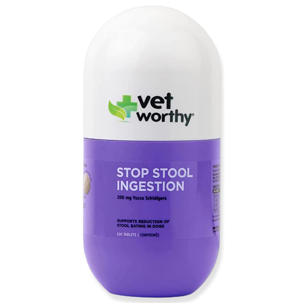 Vet Worthy Stop Stool Ingestion -Coprophagia - Dogs Supplement to Prevent Stool Eating - Dog Supplement with Yucca Schidigera, P