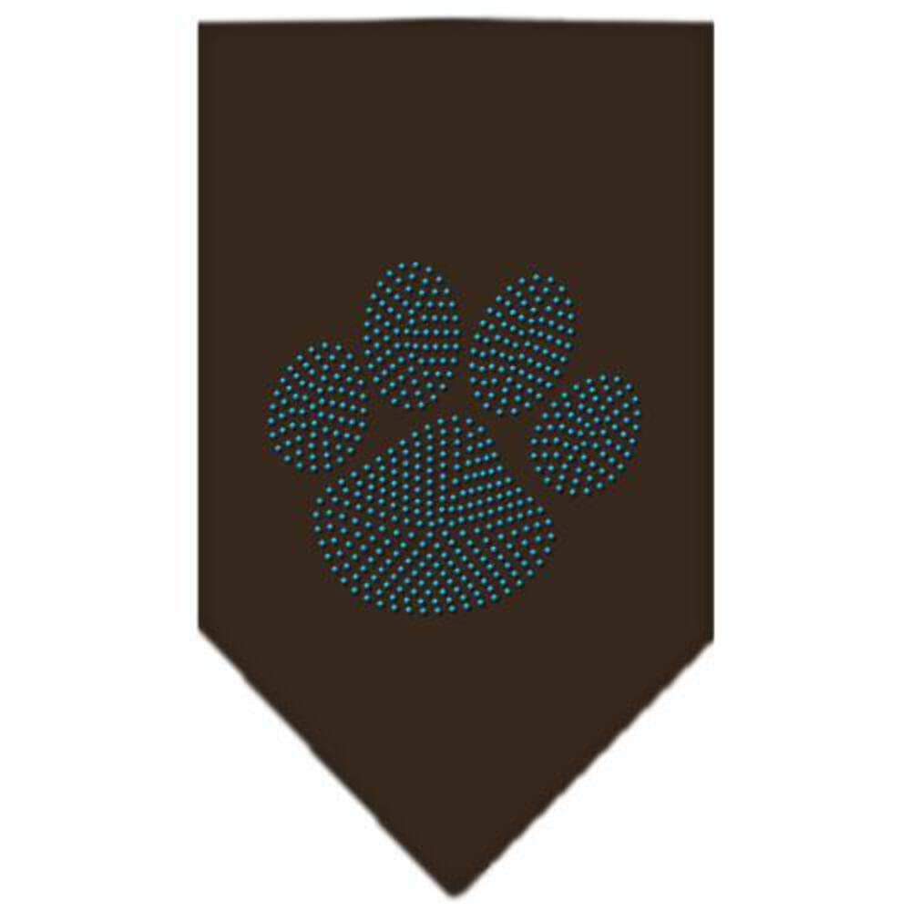 Mirage Pet Products Paw Blue Rhinestone Bandana, Large, Cocoa