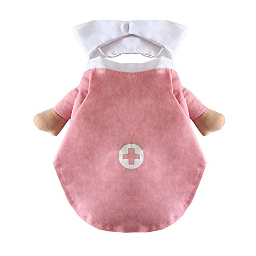 Mikayoo Pet Dog Cat Halloween Costume Doctor Nurse Costume Dog Jeans Clothes Cat Funny Apperal Outfit Uniform(Nurse,Xs)