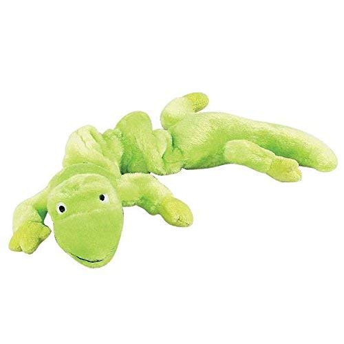 Zanies Gecko Lizard Bungee Dog Toys Durable Plush Stretch Colorful Squeaky Toy For Dogs(Neon Green)
