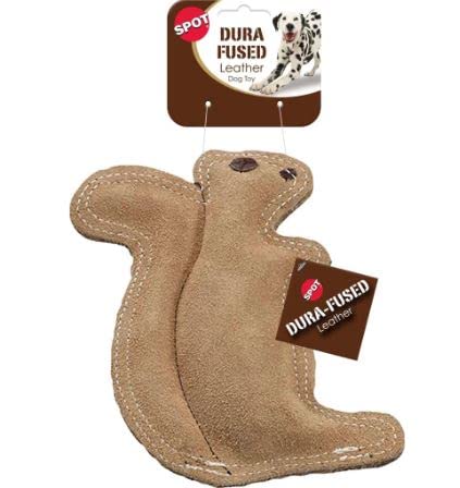 Spot Dura-Fused Leather Squirrel Dog Toy 6.5' Long X 8' High - Pack Of 3