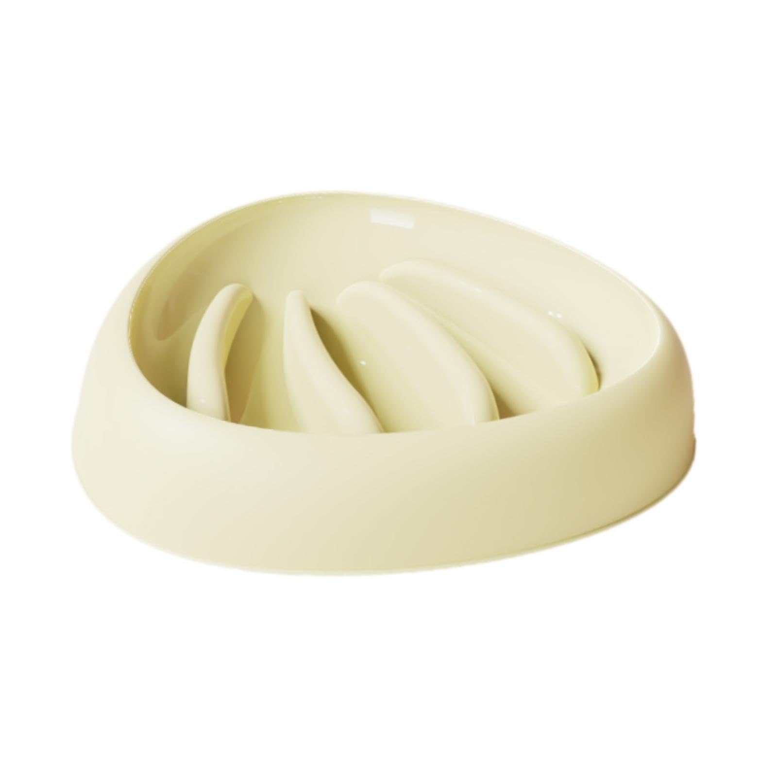 Myaddiction Dog Slow Feeder Dog Dish Training Bite Resistant Dog Bowl Small Medium Breed Yellow