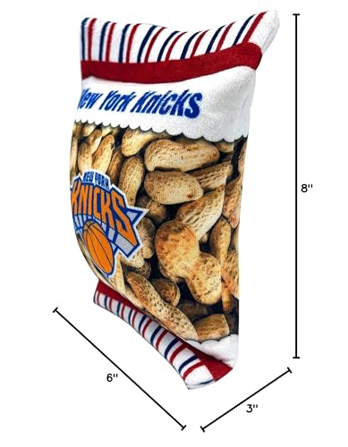 Pets First Nba New York Knicks Crinkle Fine Plush Dog & Cat Squeak Toy - Cutest Stadium Peanuts Snack Plush Toy For Dogs & Cats