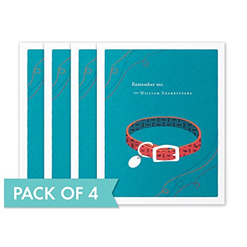 Compendium Positively Green 4-Pack Of Pet Sympathy Cards - Remember Me (Four Cards Total, One Design, With Envelopes)