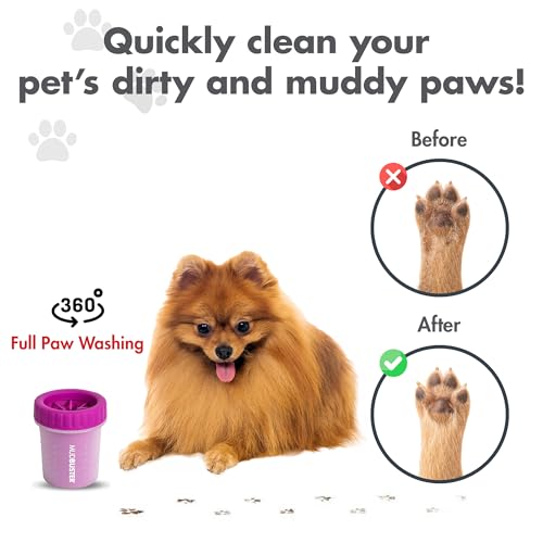 Dexas Mudbuster Portable Dog Paw Washer/Paw Cleaner, Small, Fuchsia