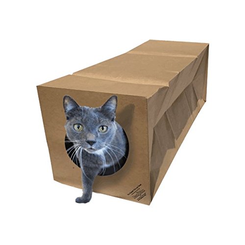 Dezi & Roo Hide And Sneak Collapsible Paper Cat Tunnel - Made In Usa - Designed By A Feline Vet - Interactive Cat Toy - Cat Enri
