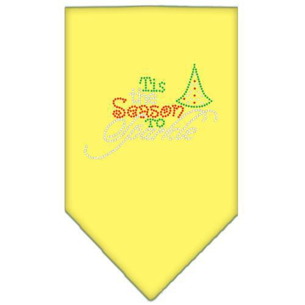 Christmas Pet and Dog Bandana Rhinestone, "Tis The Season To Sparkle" Black Small