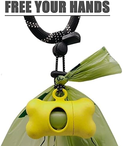 Dog Poop Bags Holder For Leash|Dog Baggie Dispenser With Leak-Proof 15 Poo Bags For Leash On The Go For Walking Doggie Outdoor