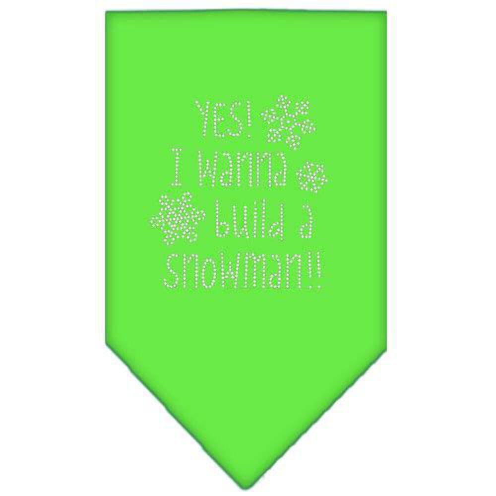 Yes I Want To Build A Snowman Rhinestone Bandana Orange Small