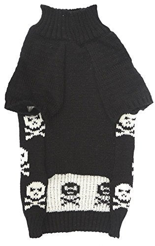Lanyarco Pet Halloween Costume Clothes Skull Dog Sweater For Medium Large Dogs, X-Large (Xl) Size 19' Back