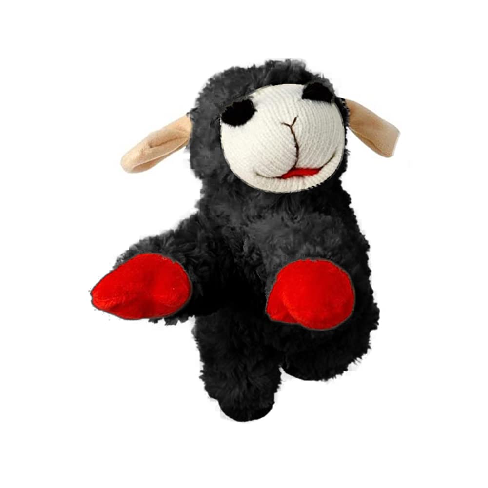 Multipet Mini Lamb Chop 6'' Bundle Small Dog Toys | White, Black & Brown | Lambchop Squeaker Dog Pet Toy 6'' Plush | Small | 3-P