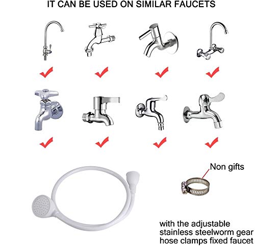 Jacksking Pet Shower Head, Pet Spray Head Hose Push On Bath Tub Sink Faucet Attachment Washing Hair Hairdresser(#1)