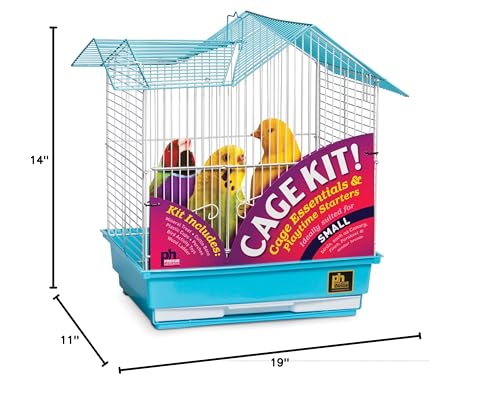 Prevue Hendryx Pet Products 91110 Double Roof Bird Cage Kit, Blue/White, 3/8'