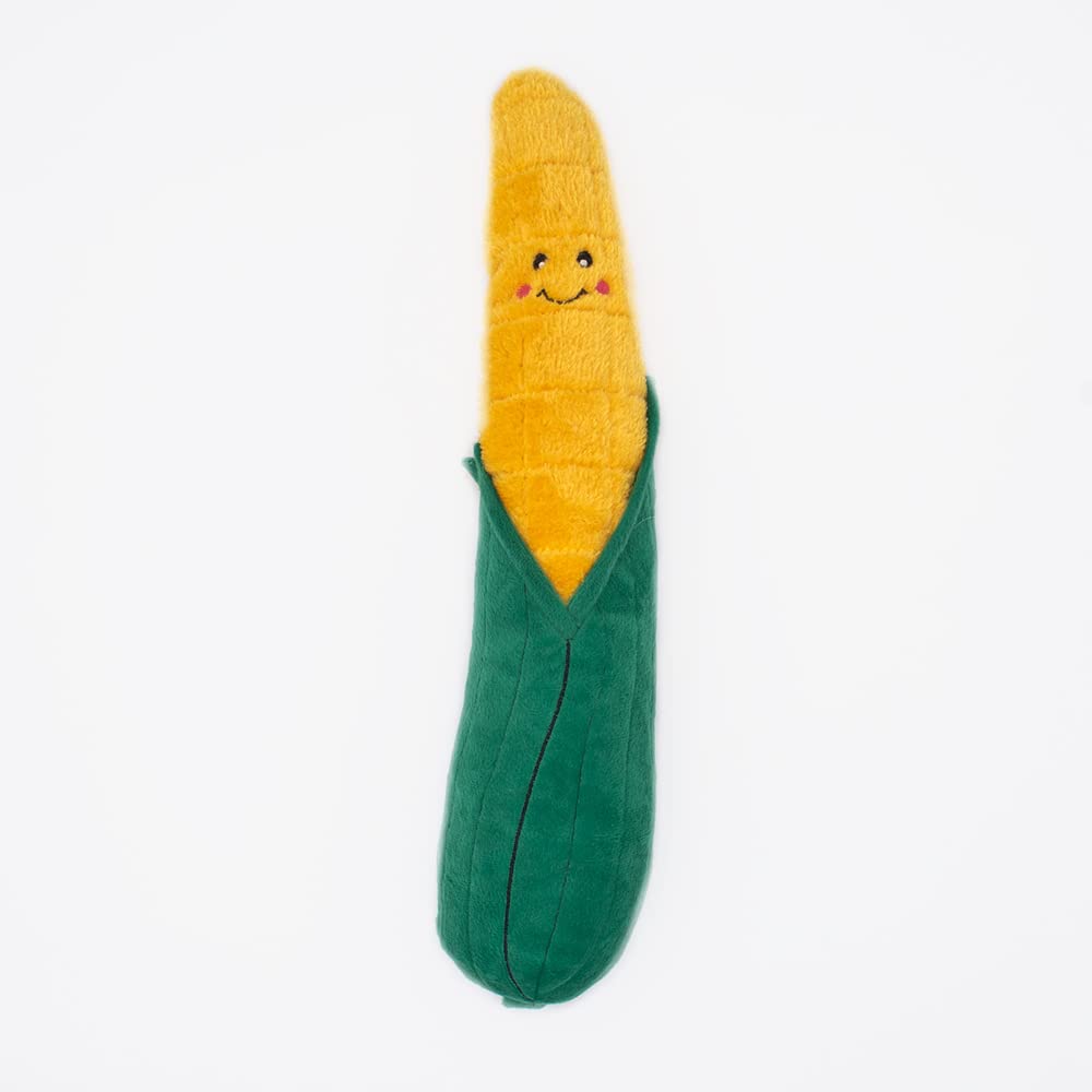 Zippypaws Jigglerz Plush Dog Toy With Squeaker, Stuffed Toy For Tough Play, Corn