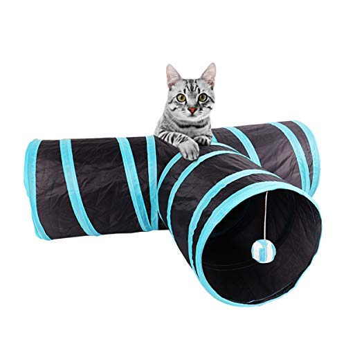 Psk Pet Mart Black And Blue Feline Cruiser Dog And Cat Folding Tunnel