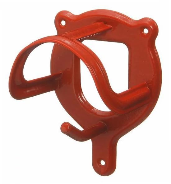 Jeffers Metal Horse Bridle Storage Bracket, Red - Pvc Coated Wall Mounted Hanger For Tack Room, Stable, Barn, Trailer - Equestri
