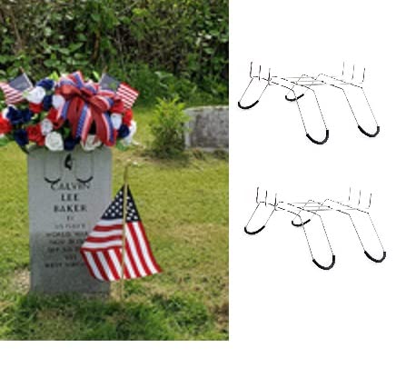 Wire Cemetery Gravestone Flower Saddles - Usa Saddle Topper Frames Grave Headstone Memorial Decorations - For Live Or Artificial