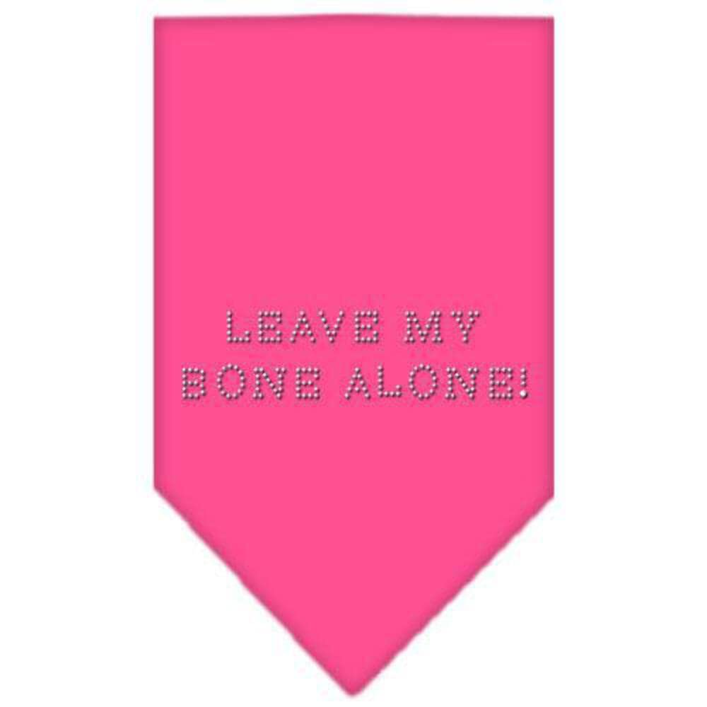Pet and Dog Bandana Rhinestone, "Leave My Bone Alone" Purple Small