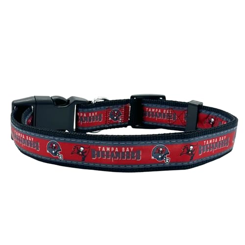 Pets First NFL Tampa Bay Buccaneers Licensed PET COLLAR, Small - Heavy-Duty, Strong, and Durable Dog Collar. Available in 31 Foo
