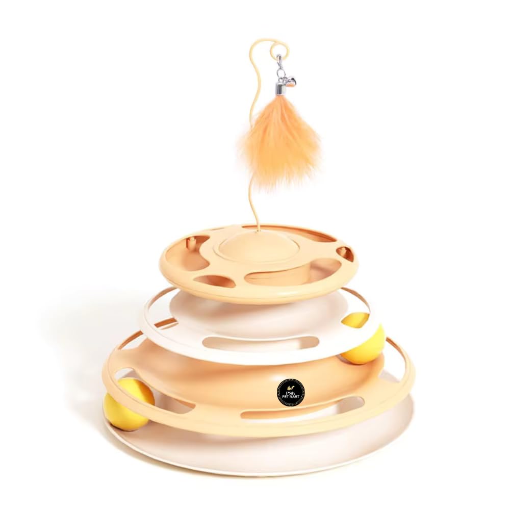 Psk Pet Mart Triple Layer Cat Track Toy With Rolling Balls  Fun & Engaging Interactive Training Toy For Kittens And Adult Cats,