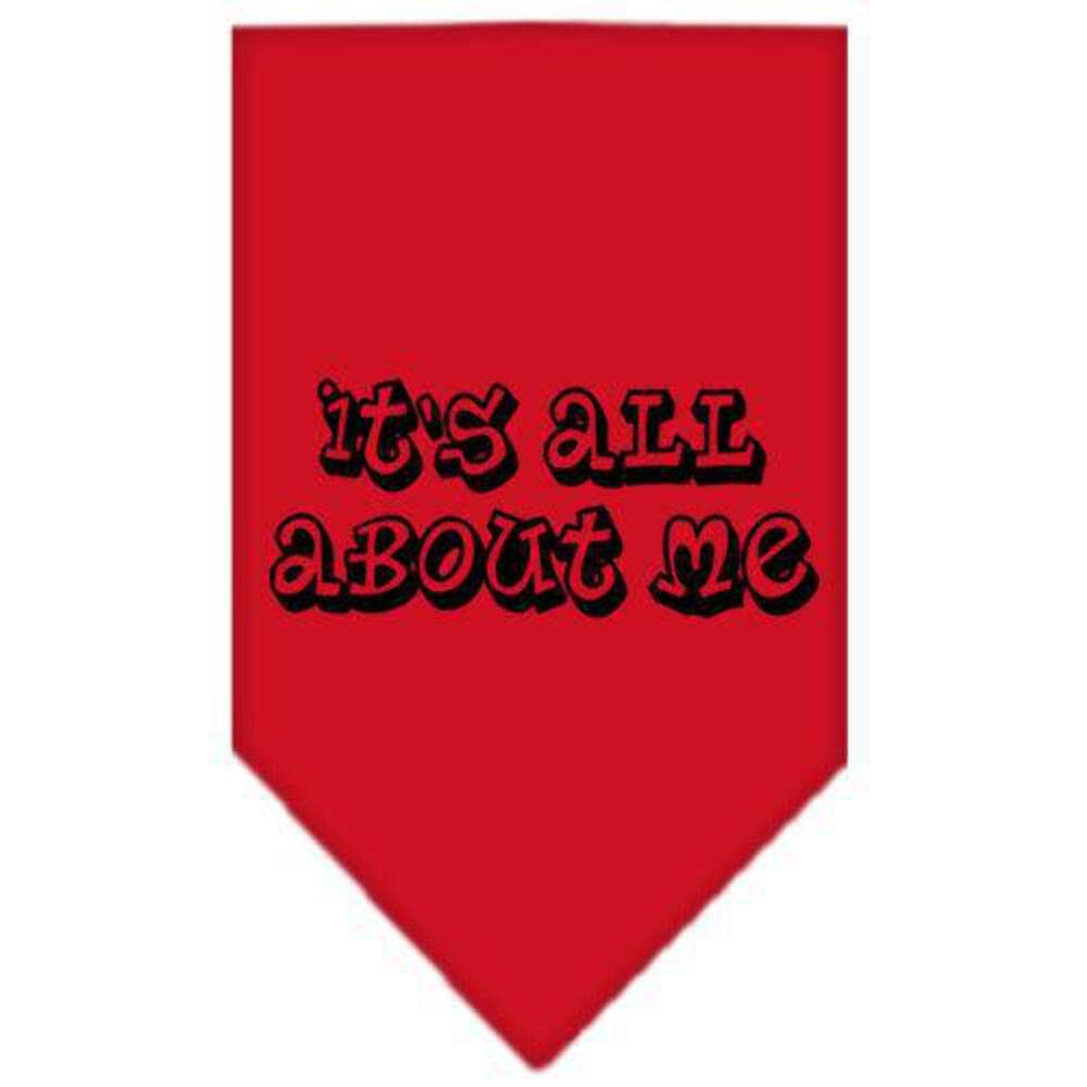 Pet and Dog Bandana Screen Printed, It's All about Me Red Large