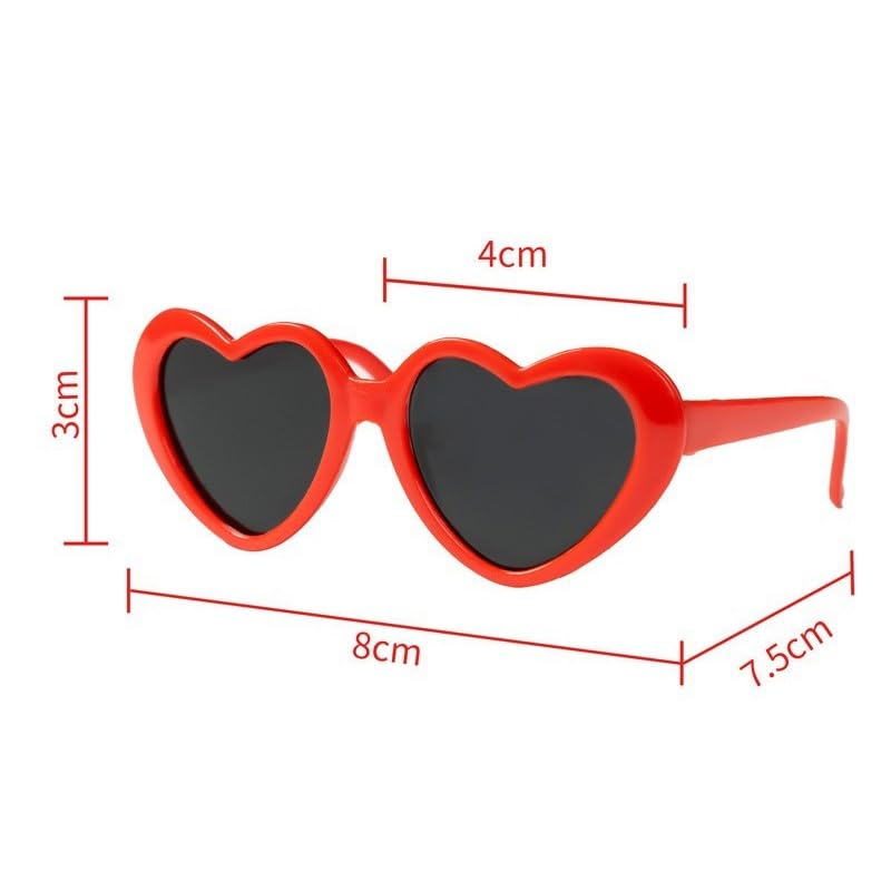 10 Pcs Lovely Heart Shape Pet Cat Glasses Eye-Wear Sunglasses For Little Dog Cat Party Costume Dress Up Favors (Pink)