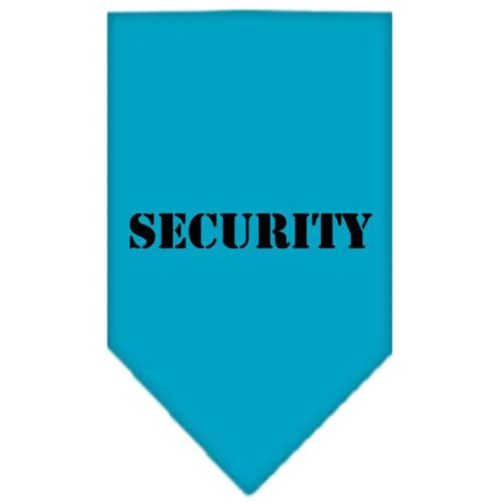 Pet and Dog Bandana Screen Printed, &quot;Security&quot; Turquoise Small