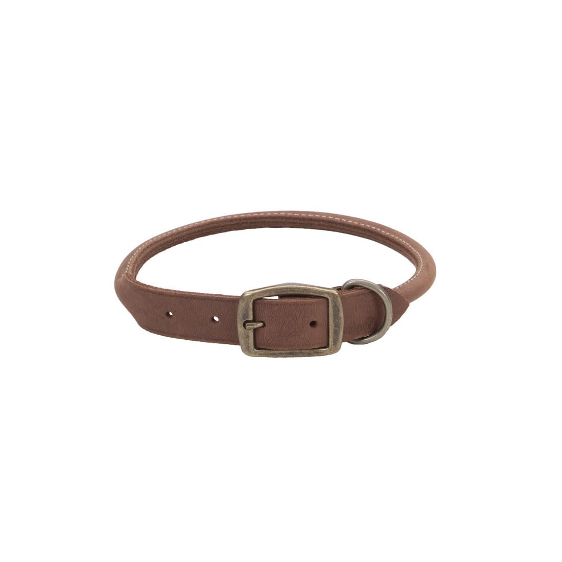 Coastal Pet - Circle T - Rustic Leather Round Dog Collar, Chocolate, 3/4' X 20'