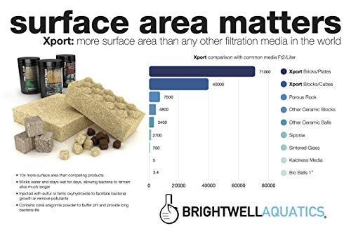 Brightwell Aquatics Xport NO3 Brick - Ultra-Activated Denitrification Media for Filtration, Model XPBRICNO3