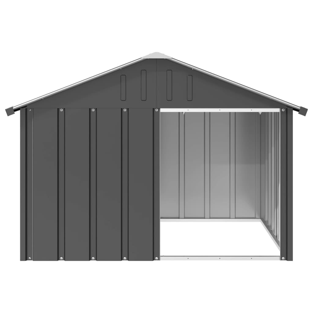 vidaXL Anthracite Dog House | Durable Galvanized Steel Construction | Outdoor Weather Roof | Open Entrance for Easy Access