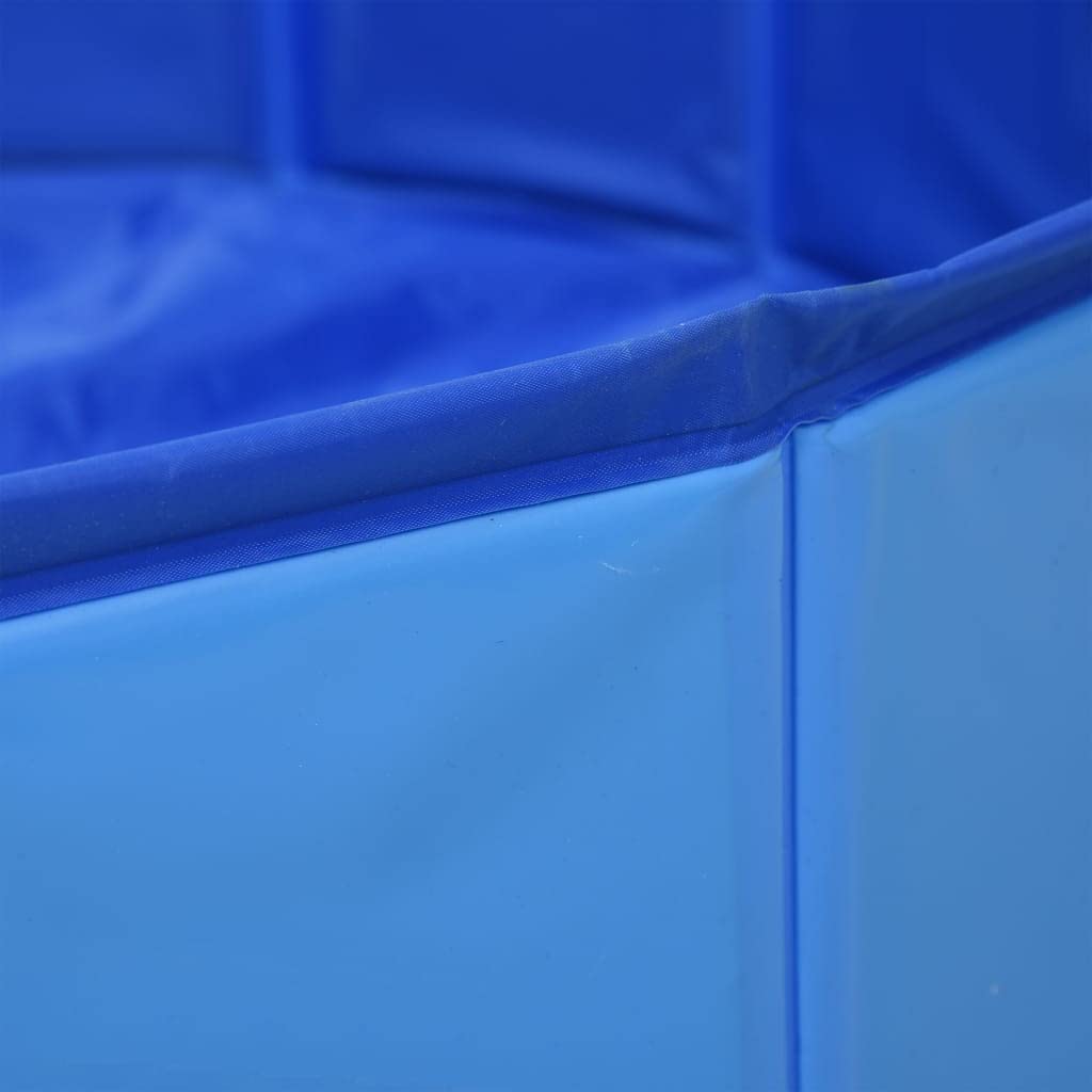 vidaXL Foldable Dog Swimming Pool - Blue 47.2"x11.8" - Premium PVC - Indoor/Outdoor Use - Cooling Summer Fun - Durable and Stable with Anti-Slip Surface for Pet Safety