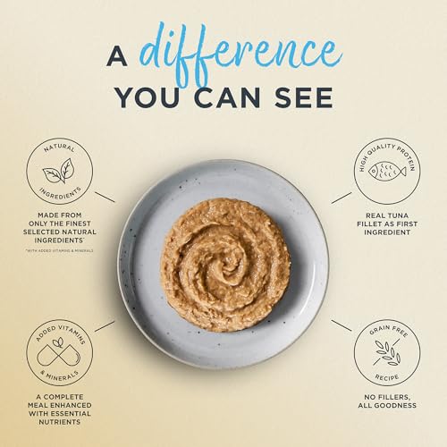 Reveal Entr  es Natural Wet Cat Food Pat  , Grain-Free with Added Vitamins & Minerals, Carrageenan-Free and High Protein, Tuna F