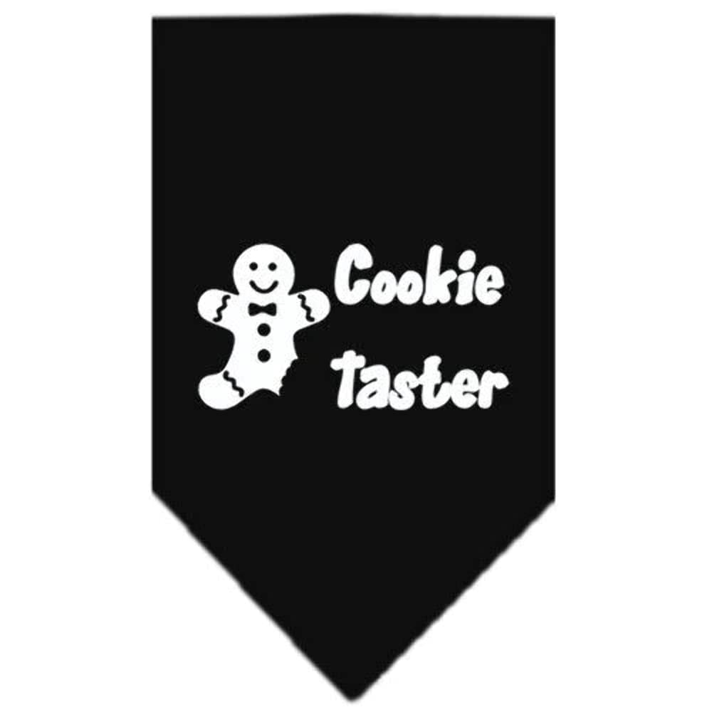 Mirage Pet Products Cookie Taster Screen Print Bandana for Pets, Large, Black