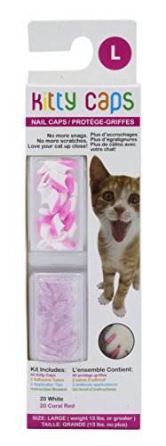 Kitty Caps Nail Caps for Cats  Safe, Stylish & Humane Alternative to Declawing  Stops Snags and Scratches, Large (13 lbs or grea