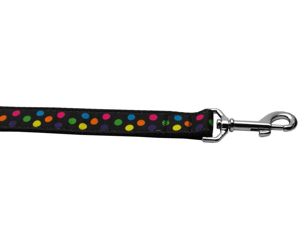 Pet Dog & Cat Nylon Collar or Leash, "Black Multi Dot" 5/8" w x 6 ft. leash