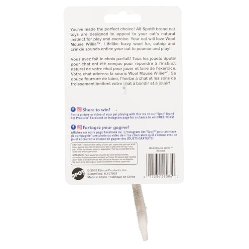 Ethical Pets 52084 Wool Mouse Willie Catnip Toys