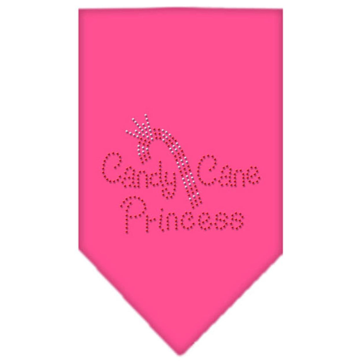 Christmas Pet and Dog Bandana Rhinestone, &quot;Candy Cane Princess&quot; Bright Pink Large